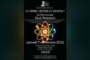 Affiche Conférence La Terre Centre du Monde 7 nov 2026